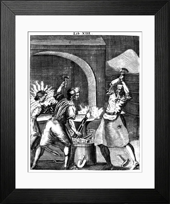 Framed Print : Blacksmiths at work, 1715 Framed Print : Blacksmiths at work, 1715