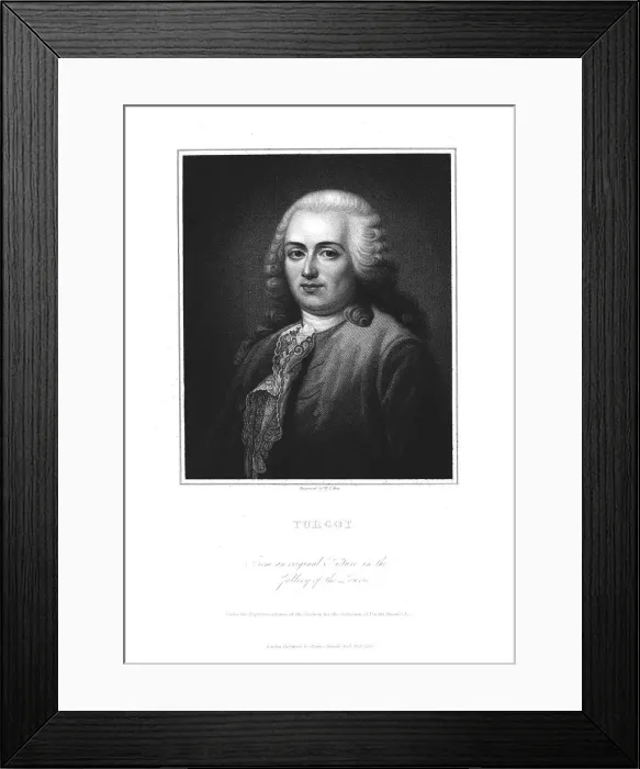 Framed Print : Anne Robert Jacques Turgot, French politician and economist, early 19th century. Artist: William Thomas Fry Framed Print : Anne Robert Jacques Turgot, French politician and economist, early 19th century. Artist: William Thomas Fry