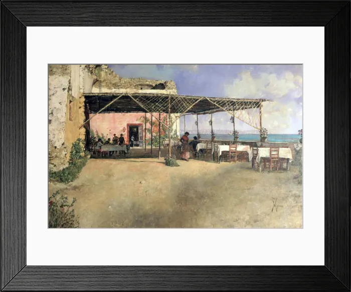 Framed Print : Taverna at Posillipo, 1886. Artist: Vincenzo Migliaro Framed Print : Taverna at Posillipo, 1886. Artist: Vincenzo Migliaro