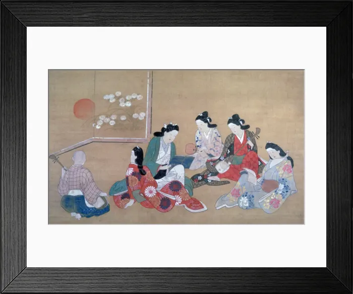 Framed Print : Musical Party, c1690. Artist: Hishikawa Moronobu Framed Print : Musical Party, c1690. Artist: Hishikawa Moronobu