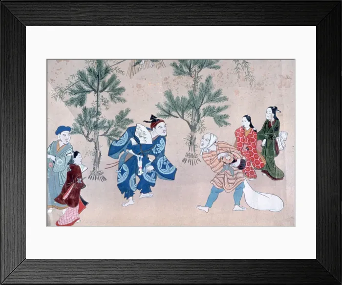 Framed Print : Events of the Year in the Floating World, 1695-1700. Artist: Furuyama Moroshige Framed Print : Events of the Year in the Floating World, 1695-1700. Artist: Furuyama Moroshige
