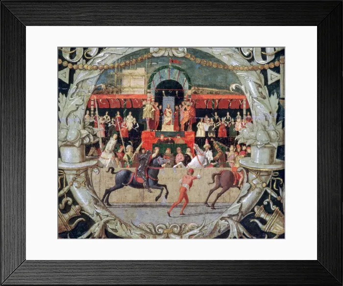 Framed Print : The Rape of the Sabines (before the signal), c1490. Artist: Domenico Morone Framed Print : The Rape of the Sabines (before the signal), c1490. Artist: Domenico Morone