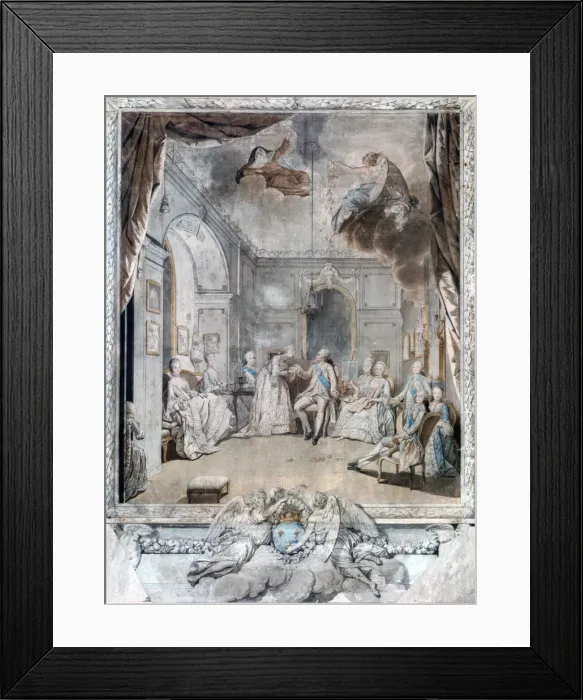 Framed Print : Mme Louise Saying Good-bye to her Son, 1772. Artist: Jean-Michel Moreau Framed Print : Mme Louise Saying Good-bye to her Son, 1772. Artist: Jean-Michel Moreau