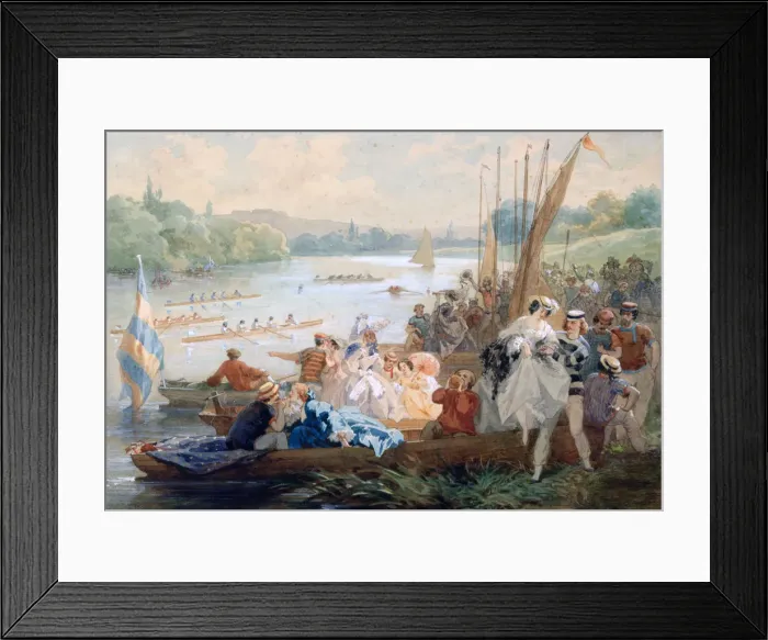Framed Print : A Regatta at Asnieres During the Second Empire, c1868-1905. Artist: Antony Paul Emile Morlon