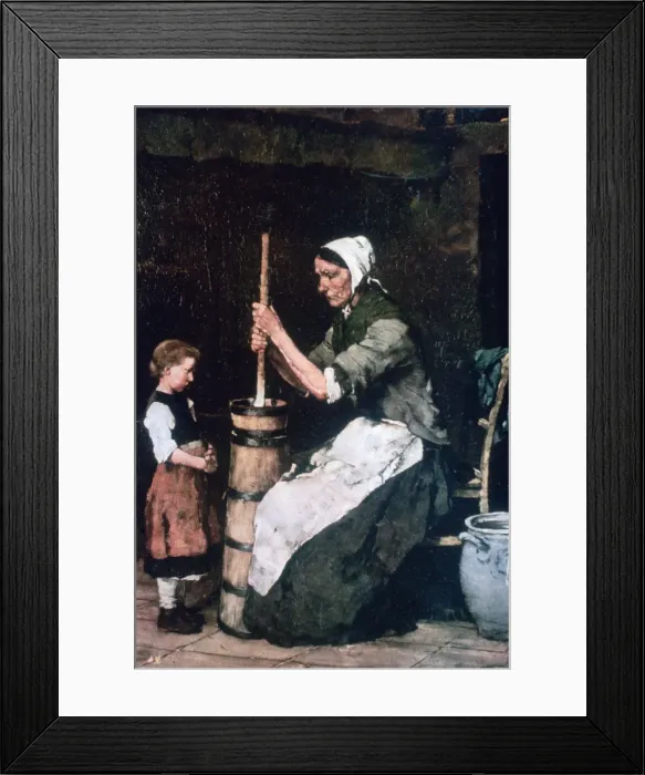 Framed Print : Woman at the Churn, c1864-1900. Artist: Mihaly Munkacsy Framed Print : Woman at the Churn, c1864-1900. Artist: Mihaly Munkacsy