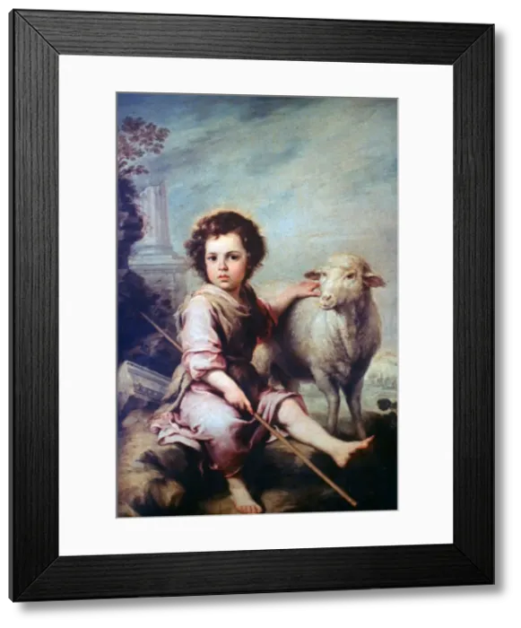 Framed Print : The Good Shepherd, c1650. Artist: Bartolome Esteban Murillo Framed Print : The Good Shepherd, c1650. Artist: Bartolome Esteban Murillo