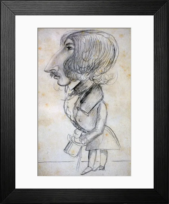 Framed Print : Self Portrait, 1838. Artist: Alfred de Musset Framed Print : Self Portrait, 1838. Artist: Alfred de Musset