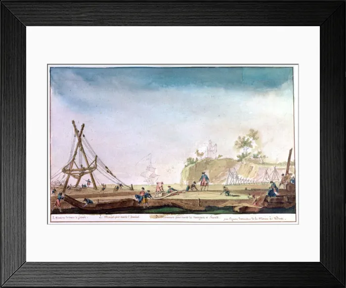 Framed Print : The Marina of Brest, c1750-1810. Artist: Nicolas Marie Ozanne Framed Print : The Marina of Brest, c1750-1810. Artist: Nicolas Marie Ozanne