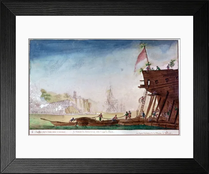 Framed Print : The Marina of Brest, c1750-1810. Artist: Nicolas Marie Ozanne Framed Print : The Marina of Brest, c1750-1810. Artist: Nicolas Marie Ozanne