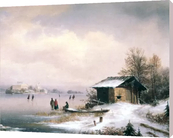 Winter Landscape, Ljubljana, c1844-1871. Artist: Marko Pernhart