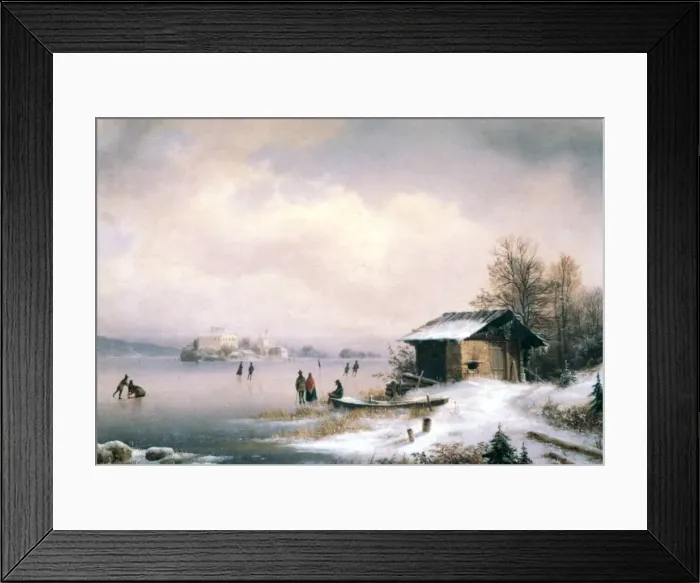 Framed Print : Winter Landscape, Ljubljana, c1844-1871. Artist: Marko Pernhart Framed Print : Winter Landscape, Ljubljana, c1844-1871. Artist: Marko Pernhart