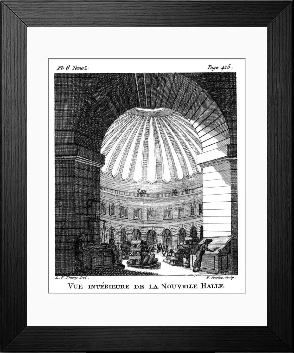 Framed Print : Les Halles, Paris, 1786. Artist: F Jourdan Framed Print : Les Halles, Paris, 1786. Artist: F Jourdan