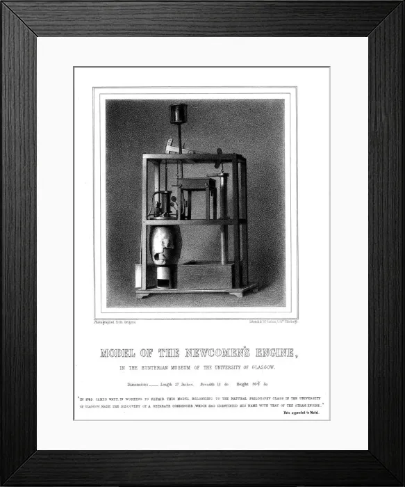 Framed Print : Model of a Newcomen steam engine, 1856 Framed Print : Model of a Newcomen steam engine, 1856