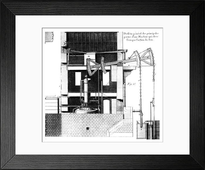 Framed Print : Newcomen steam engine, 1737 Framed Print : Newcomen steam engine, 1737