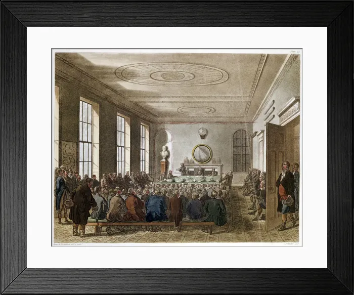 Framed Print : Meeting of the Agricultural Society, London, 1808-1810. Artist: Augustus Charles Pugin Framed Print : Meeting of the Agricultural Society, London, 1808-1810. Artist: Augustus Charles Pugin