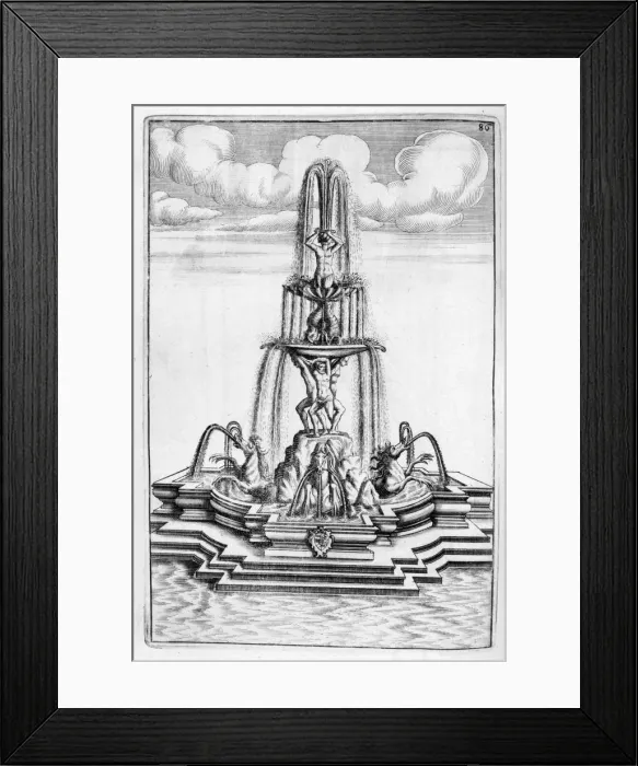 Framed Print : Fountain design, 1664. Artist: Georg Andreas Bockler Framed Print : Fountain design, 1664. Artist: Georg Andreas Bockler