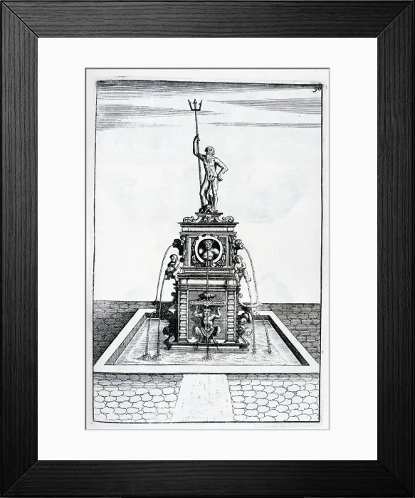 Framed Print : Fountain design, 1664. Artist: Georg Andreas Bockler Framed Print : Fountain design, 1664. Artist: Georg Andreas Bockler