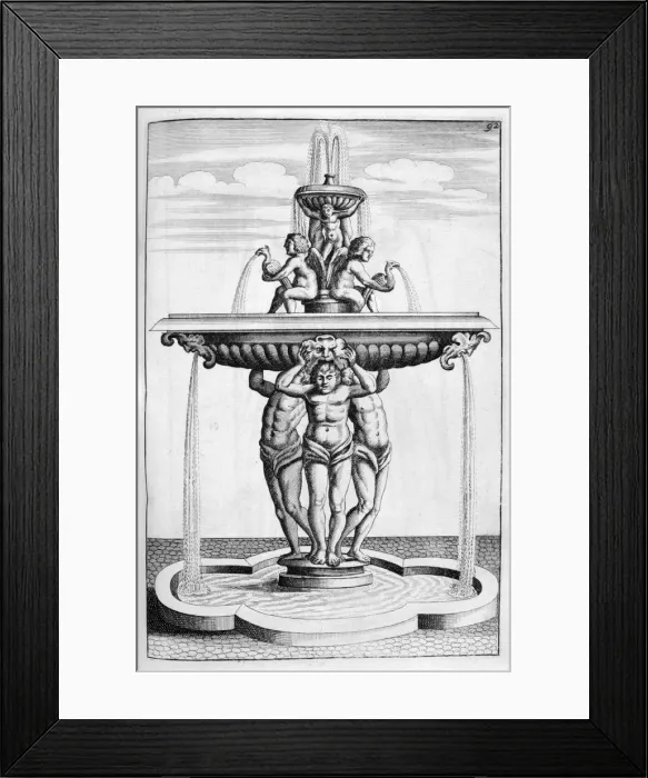 Framed Print : Fountain design, 1664. Artist: Georg Andreas Bockler Framed Print : Fountain design, 1664. Artist: Georg Andreas Bockler