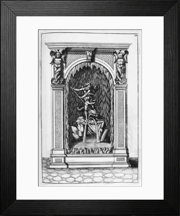 Framed Print : Fountain, grotto design, 1664. Artist: Georg Andreas Bockler Framed Print : Fountain, grotto design, 1664. Artist: Georg Andreas Bockler