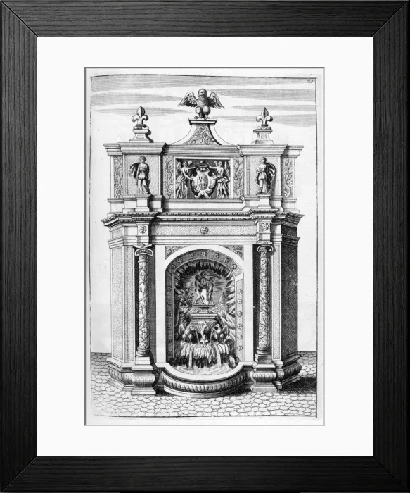Framed Print : Fountain design, 1664. Artist: Georg Andreas Bockler Framed Print : Fountain design, 1664. Artist: Georg Andreas Bockler