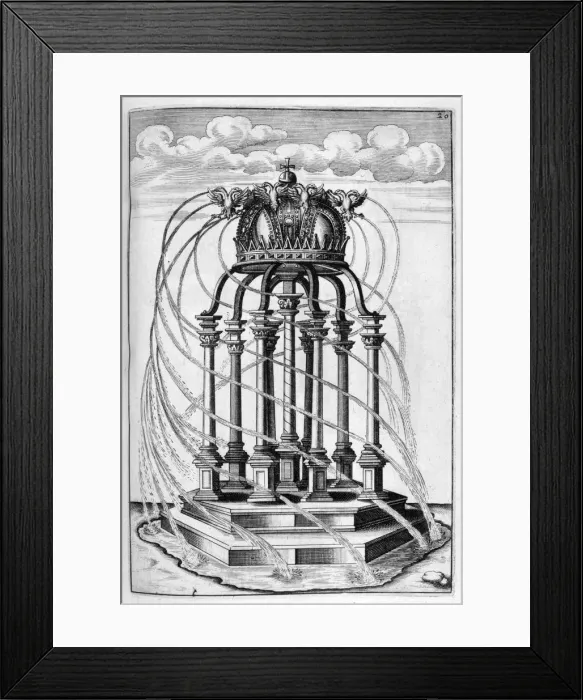 Framed Print : Fountain design, 1664. Artist: Georg Andreas Bockler Framed Print : Fountain design, 1664. Artist: Georg Andreas Bockler