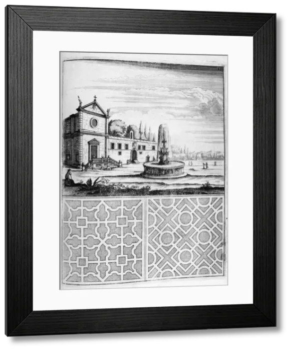 Framed Print : House, fountain and garden design, 1664. Artist: Georg Andreas Bockler Framed Print : House, fountain and garden design, 1664. Artist: Georg Andreas Bockler