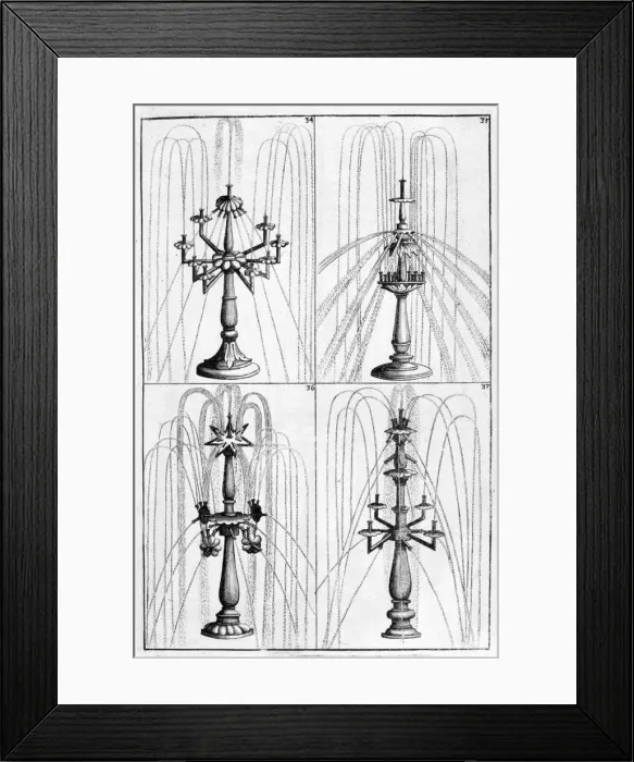 Framed Print : Ornamental fountain design, 1664. Artist: Georg Andreas Bockler Framed Print : Ornamental fountain design, 1664. Artist: Georg Andreas Bockler