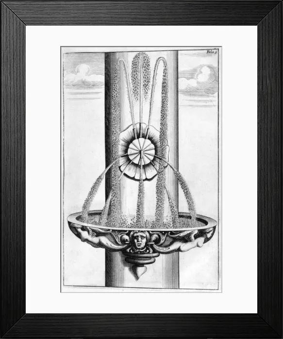 Framed Print : Ornamental fountain design, 1664. Artist: Georg Andreas Bockler Framed Print : Ornamental fountain design, 1664. Artist: Georg Andreas Bockler