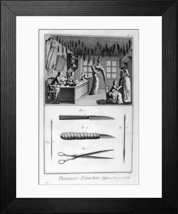 Framed Print : Feather-dresser, 1751-1777 Framed Print : Feather-dresser, 1751-1777
