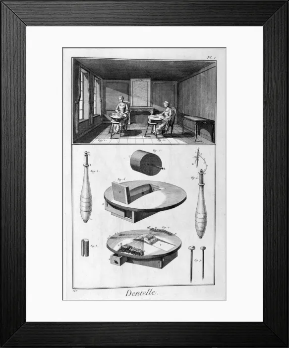 Framed Print : Lace makers, 1751-1777