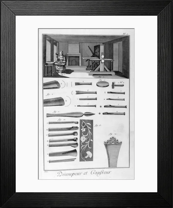 Framed Print : Embossed fabric maker, 1751-1777 Framed Print : Embossed fabric maker, 1751-1777