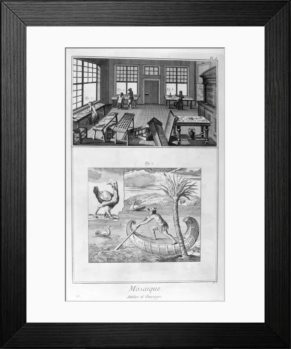 Framed Print : Mosaic makers, 1751-1777 Framed Print : Mosaic makers, 1751-1777
