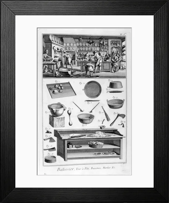Framed Print : Patisserie, 1751-1777 Framed Print : Patisserie, 1751-1777