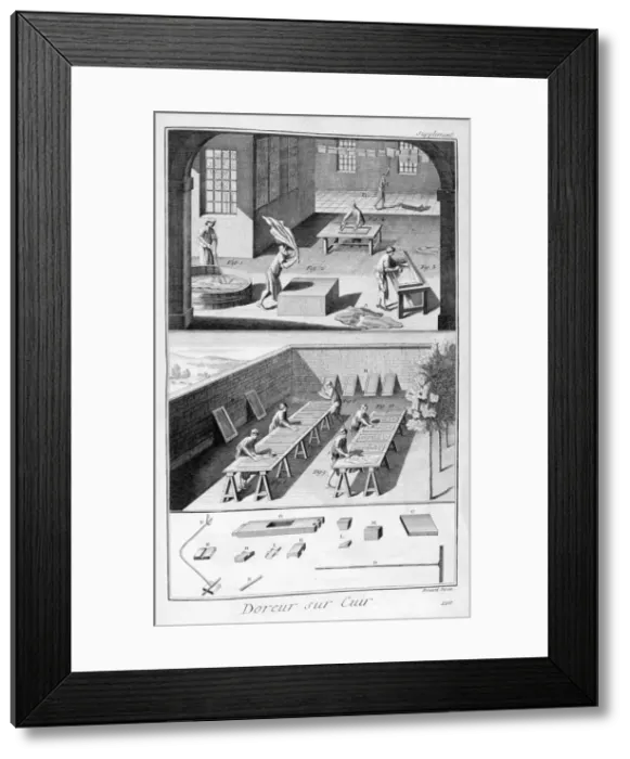 Framed Print : Leather tanning, 1751-1777 Framed Print : Leather tanning, 1751-1777
