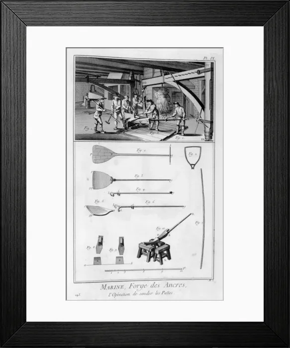 Framed Print : Forging an anchor, 1751-1777 Framed Print : Forging an anchor, 1751-1777