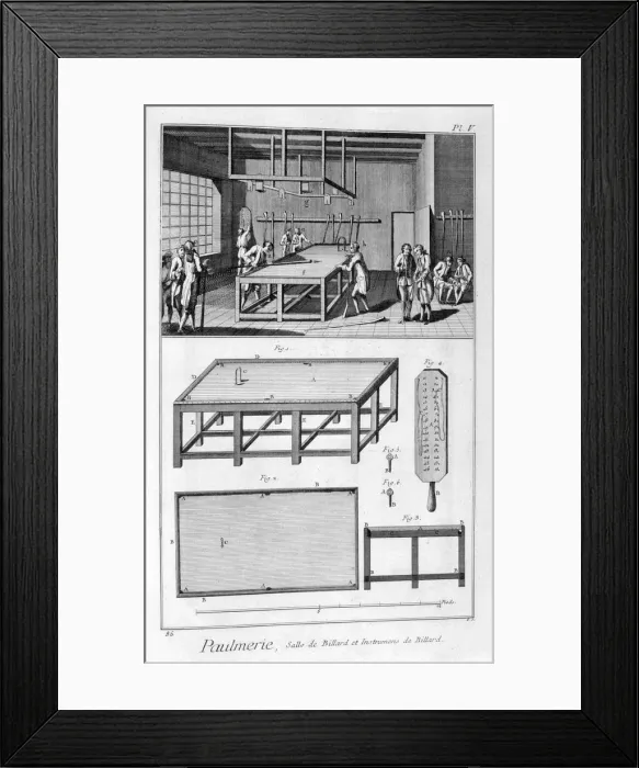 Framed Print : Men playing billiards, 1751-1777 Framed Print : Men playing billiards, 1751-1777