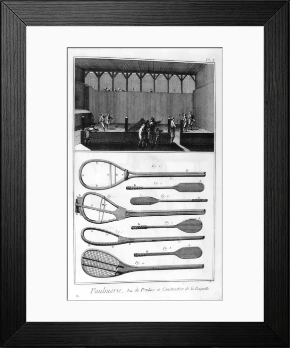 Framed Print : Real tennis and the construction of racquets, 1751-1777