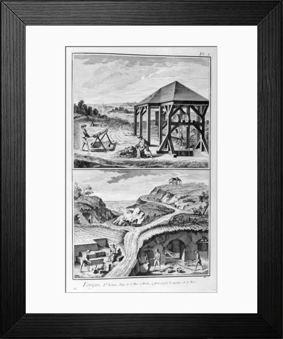 Framed Print : Forging mills, 1751-1777 Framed Print : Forging mills, 1751-1777