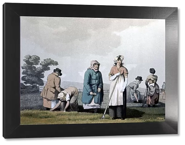 Lowkers - women who weeded corn, 1814. Artist: George Walker of Seacroft