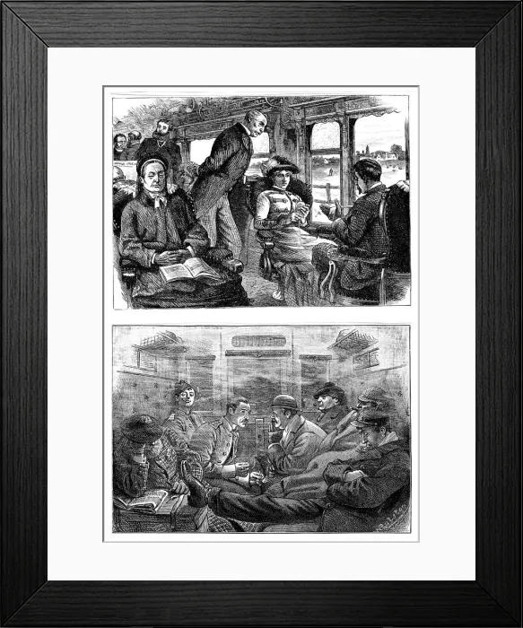 Framed Print : Passengers on a London to Glasgow train, 1884 Framed Print : Passengers on a London to Glasgow train, 1884