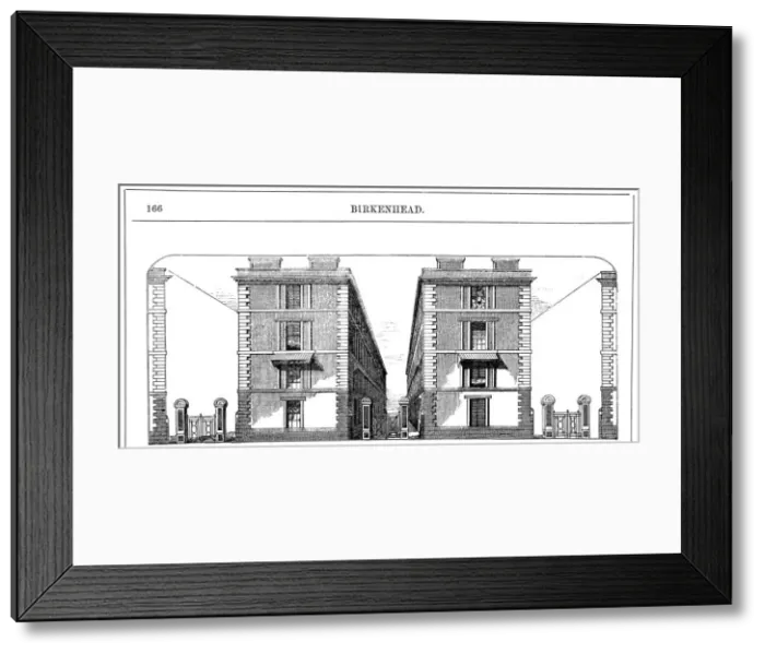 Framed Print : Low rental workmens dwellings built by the Birkenhead Dock Co, c1844 (c1860) Framed Print : Low rental workmens dwellings built by the Birkenhead Dock Co, c1844 (c1860)