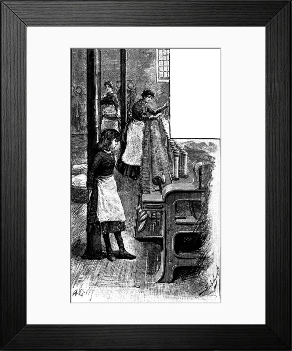 Framed Print : Lace making, 1884 Framed Print : Lace making, 1884