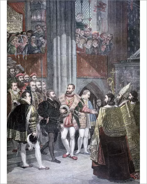 Charles I and Charles Quint in the Basilica of Saint Denis, Paris, 1893