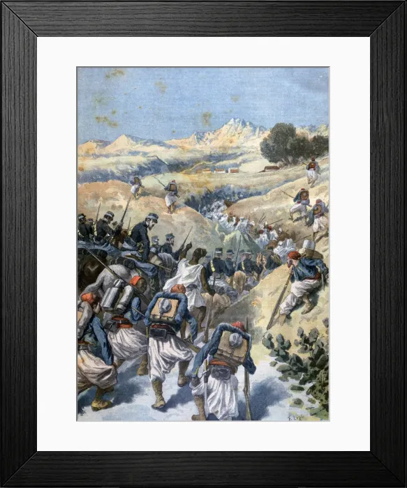 Framed Print : Battle with the Brigands, Algeria, 1892. Artist: Frederic Lix Framed Print : Battle with the Brigands, Algeria, 1892. Artist: Frederic Lix