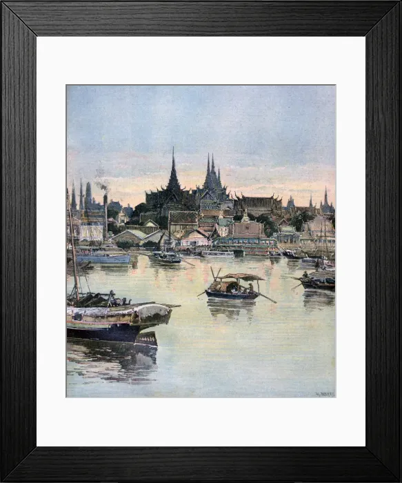 Framed Print : View of Bangkok, 1893. Artist: Henri Meyer Framed Print : View of Bangkok, 1893. Artist: Henri Meyer