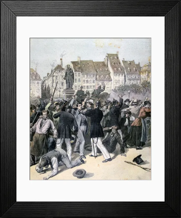 Framed Print : Rioting in Place Kleber, Strasbourg, 1893 Framed Print : Rioting in Place Kleber, Strasbourg, 1893