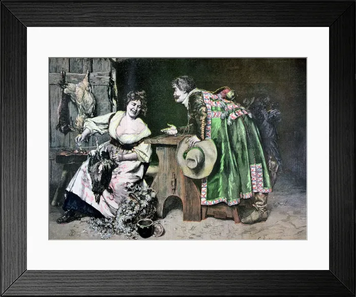 Framed Print : Gallant Remarks, 1893. Artist: Roybet Ferdinand Framed Print : Gallant Remarks, 1893. Artist: Roybet Ferdinand
