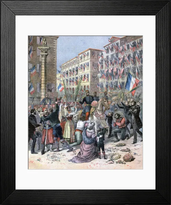 Framed Print : Entry of the French into Milan, 8th June 1859, (1893). Artist: Henri Meyer Framed Print : Entry of the French into Milan, 8th June 1859, (1893). Artist: Henri Meyer