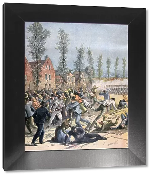 Rioting in Mons, Belgium, 1893. Artist: Henri Meyer