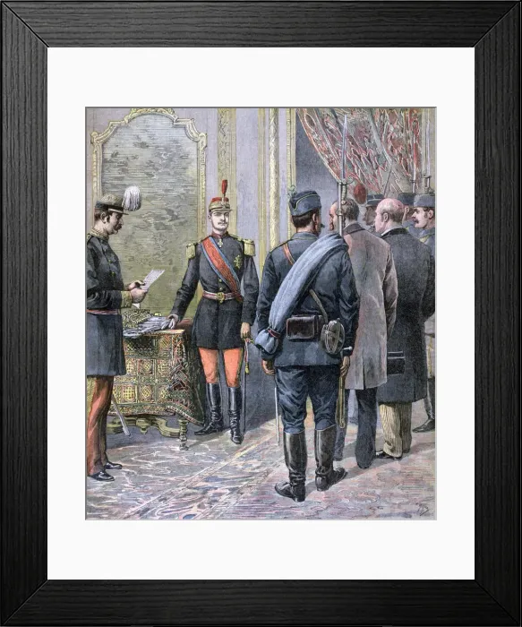 Framed Print : Coup d etat in Serbia, 1893. Artist: Henri Meyer Framed Print : Coup d etat in Serbia, 1893. Artist: Henri Meyer